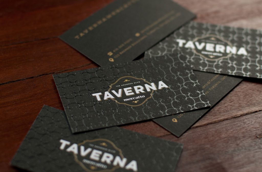 Business cards with foil and emboss